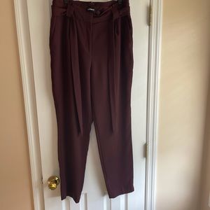 Express size 12L burgundy paperbag pants